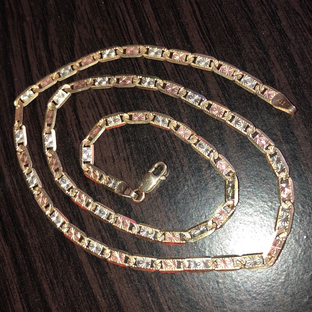 Tri-Color Gold Valentino Necklace
